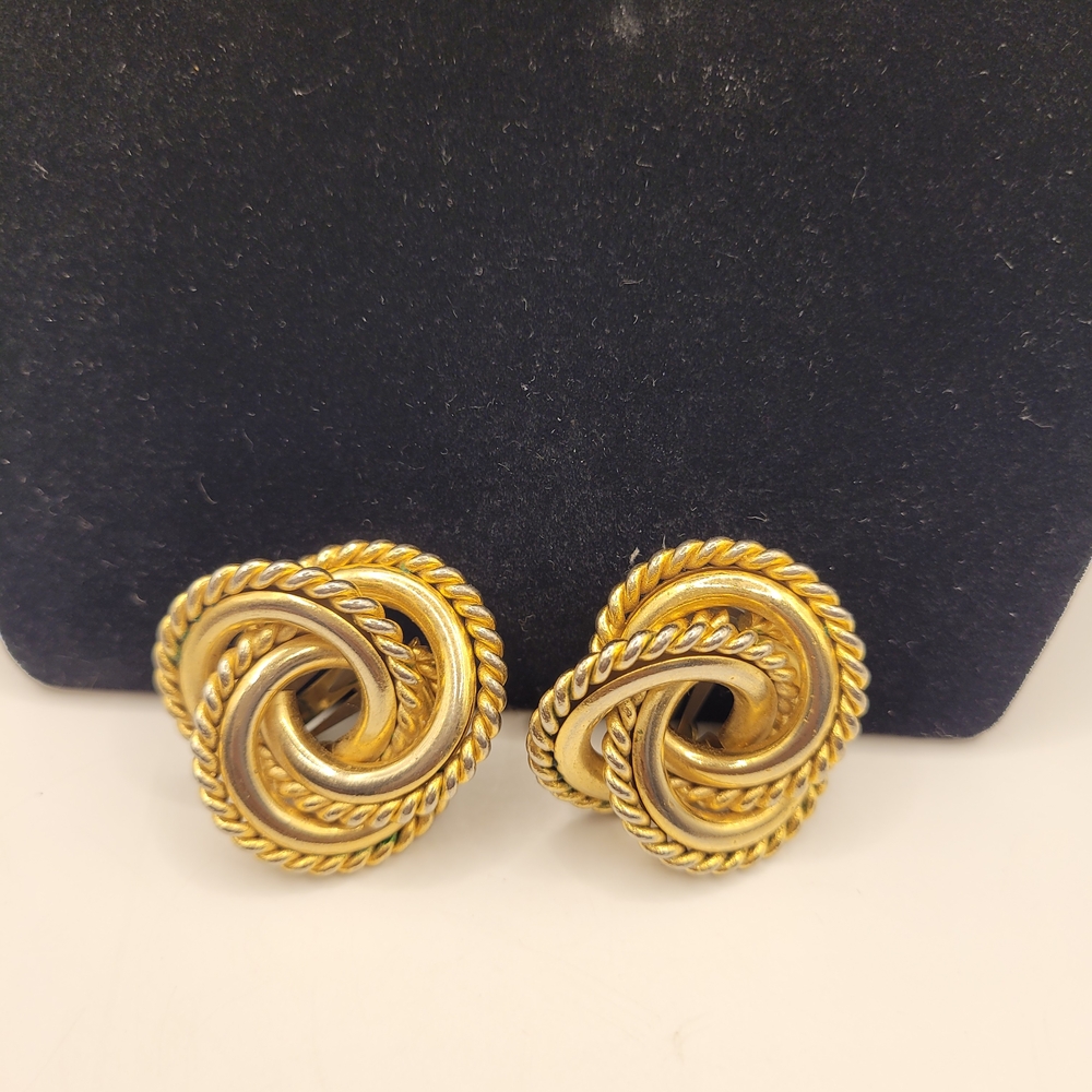 Elegant Gold and Silver Knot Earrings